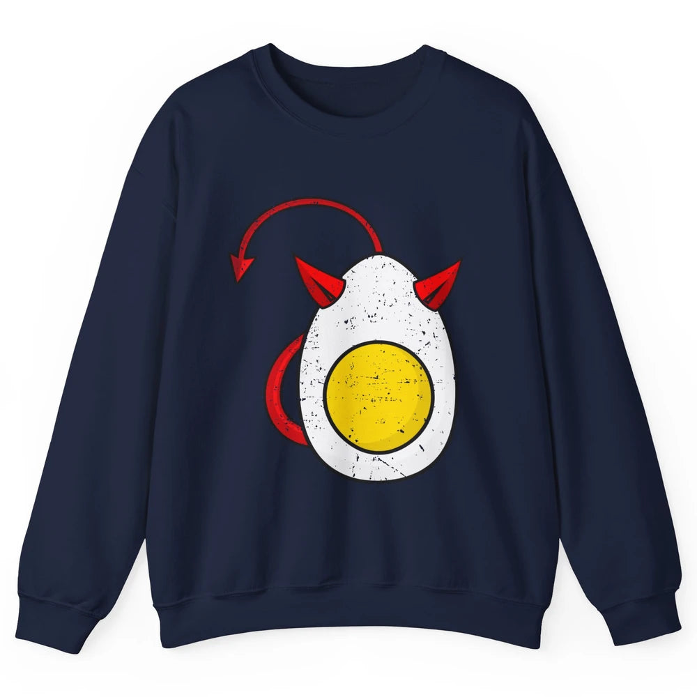 Retro Deviled Egg Funny Halloween Costume Men Women Kids Unisex Crewneck Sweatshirt