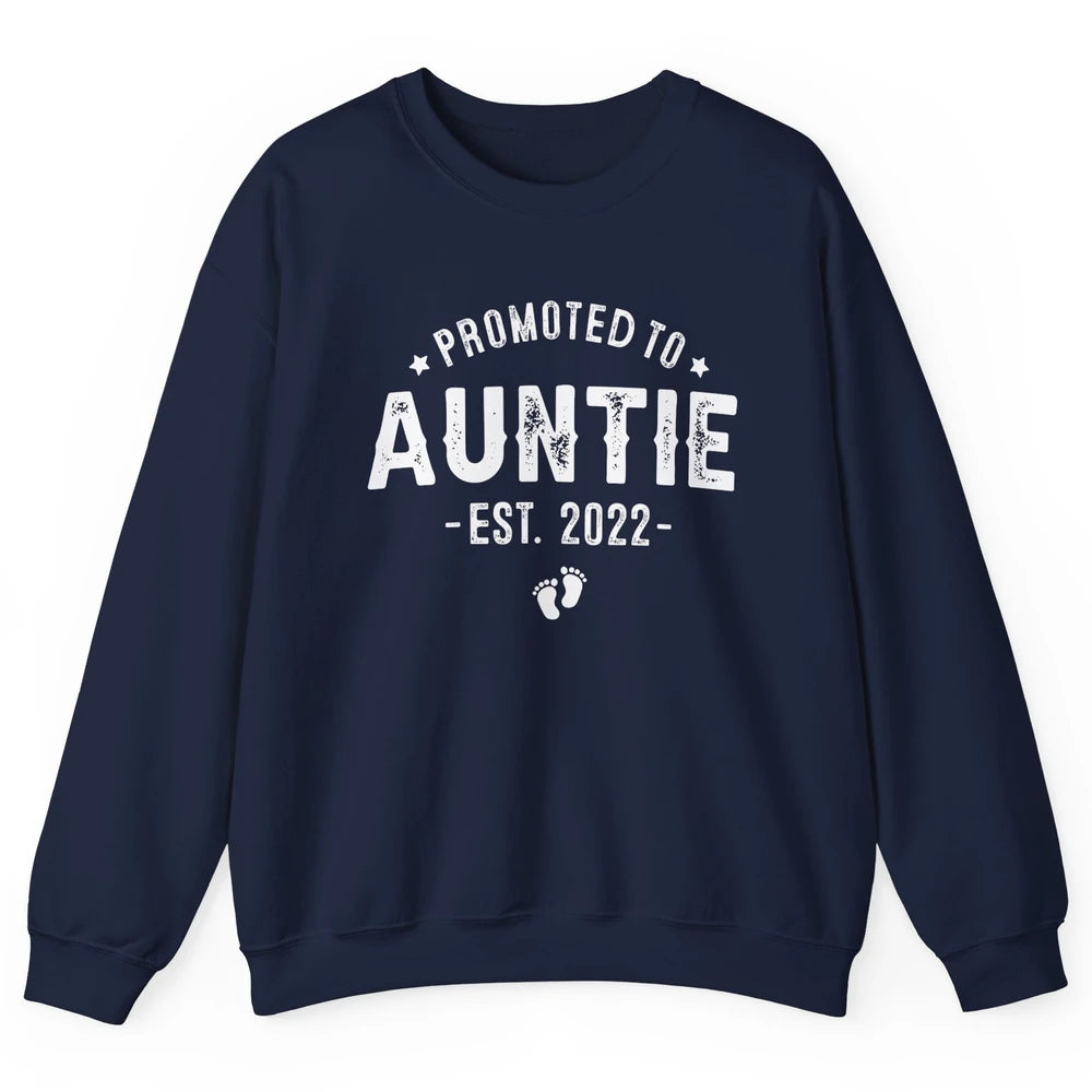 Promoted To Auntie Est 2022 Auntie To Be Pregnancy Reveal Unisex Crewneck Sweatshirt