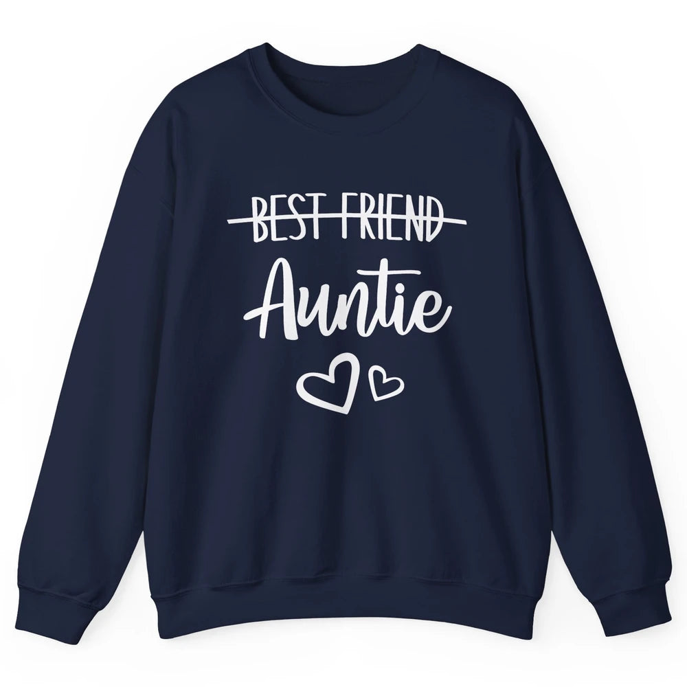 Promoted From Bestie To Auntie Pregnancy Reveal Bestfriend Unisex Crewneck Sweatshirt