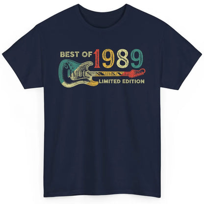 Retro 1989 Electric Guitar Birthday Guitarist Vintage 80s Classic Unisex T-Shirt