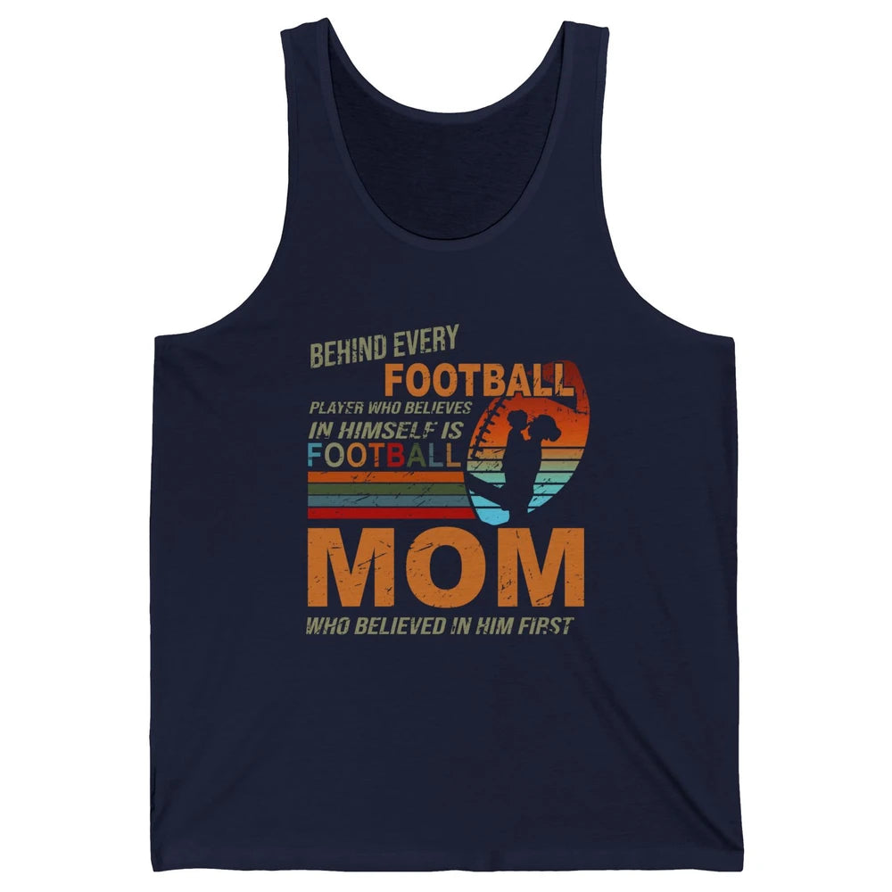 Retro Football Mom Behind Every Football Player Is A Mom Unisex Jersey Tank