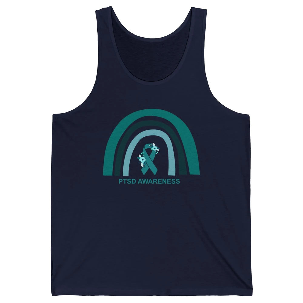 Post-traumatic Stress Disorder Awareness PTSD Teal Ribbon Unisex Jersey Tank