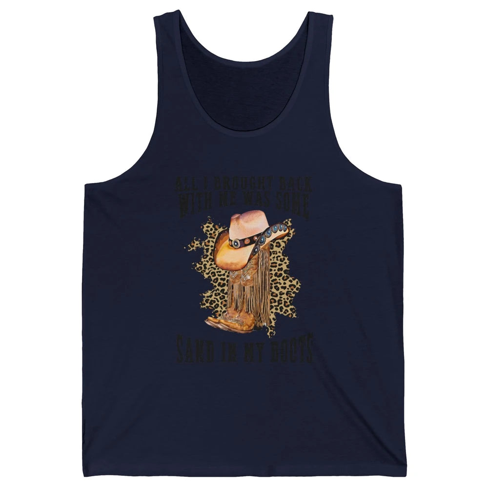 Retro Leopard Sand In My Boot Western Country Cowgirl Cowboy Unisex Jersey Tank