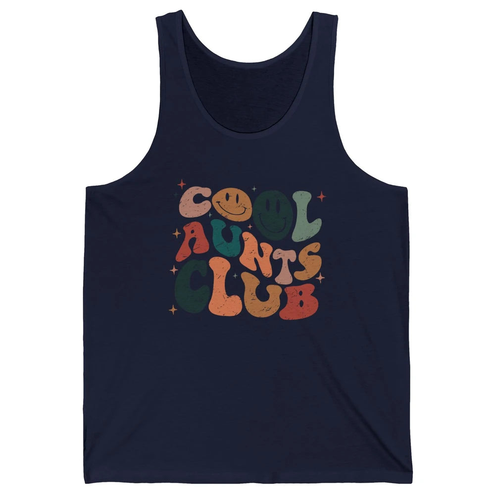 Retro Cool Aunts Club Funny Smiling Face Auntie Sister Gift Unisex Jersey Tank