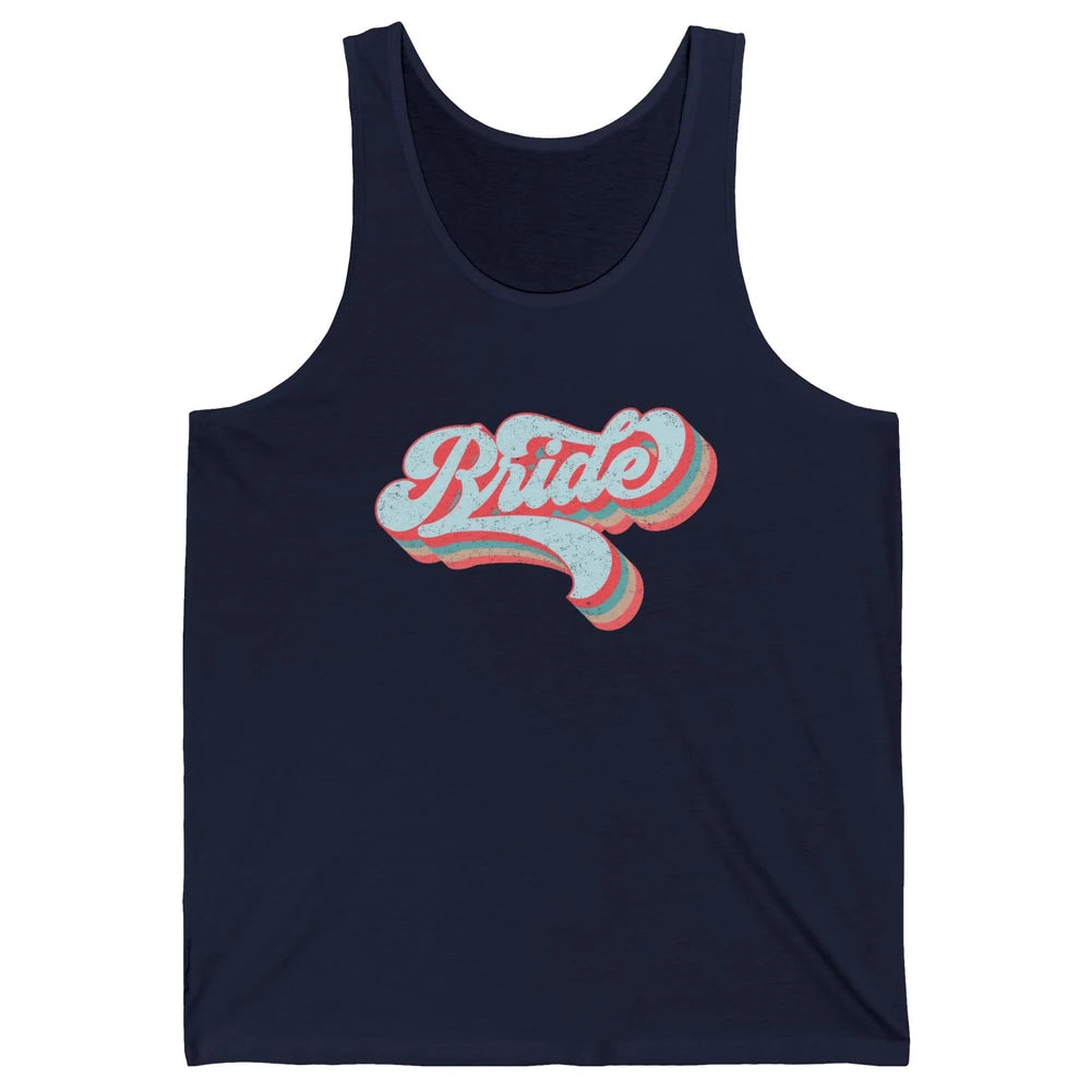 Retro 70s Future Bride Engaged Bachelorette Bridal Party Unisex Jersey Tank