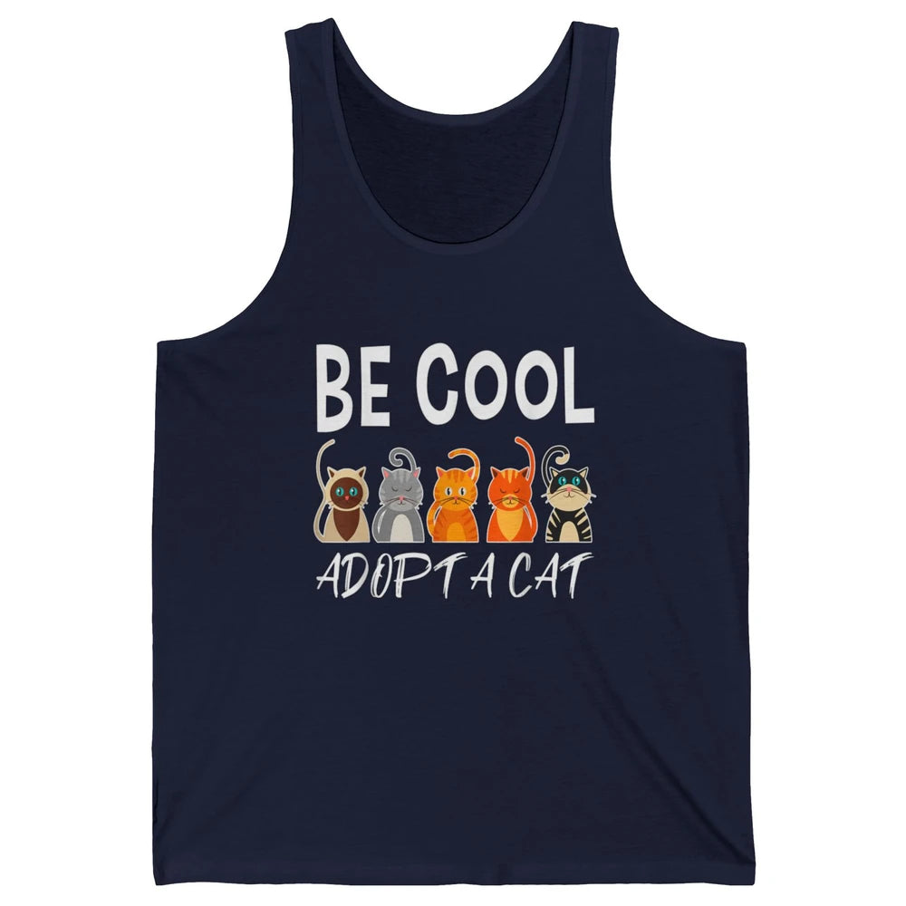 Retro Be Cool Adopt A Cat Funny Foster Cat Adoption Rescue Unisex Jersey Tank