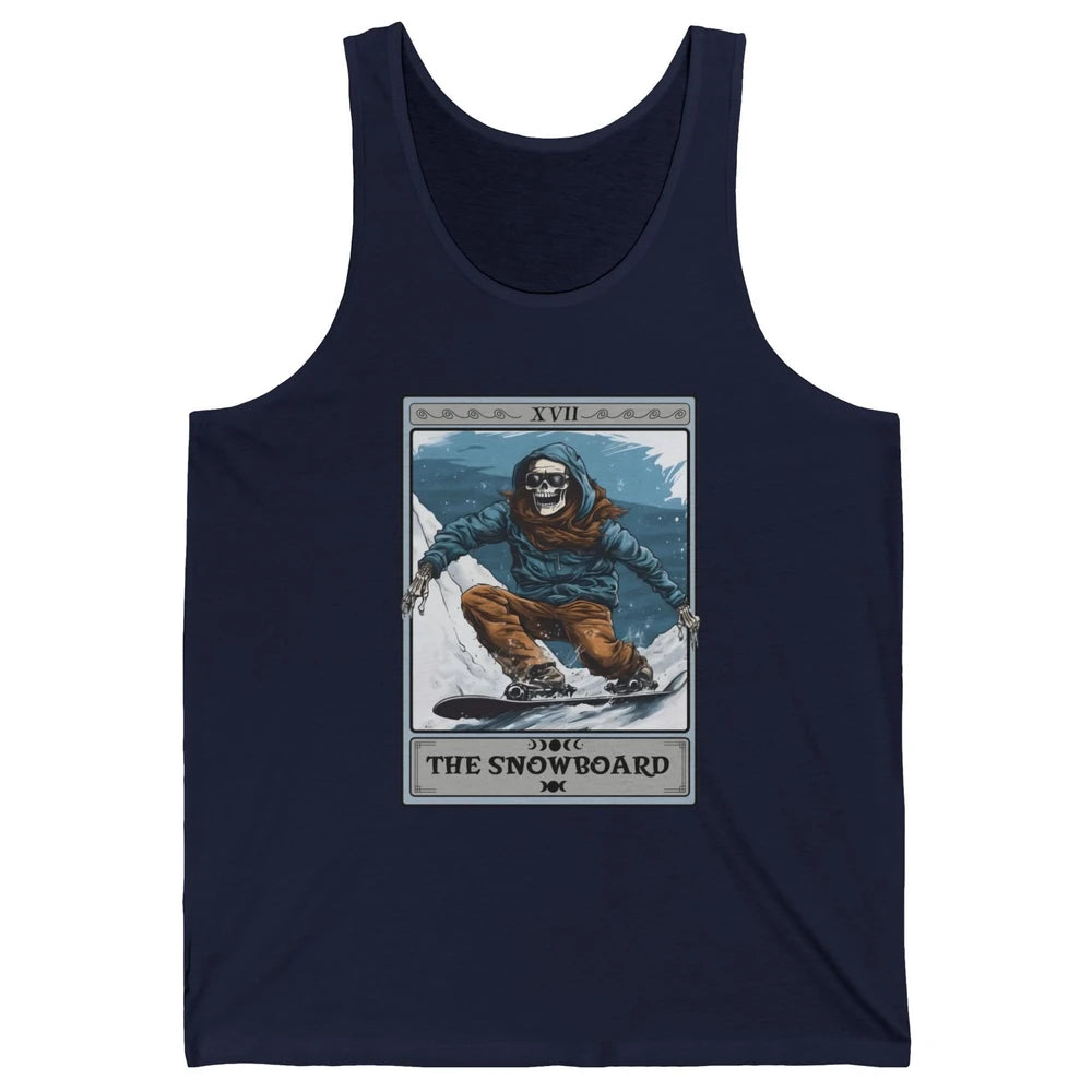 Skeleton The Snowboard Tarot Card Halloween Snowboarder Life Unisex Jersey Tank