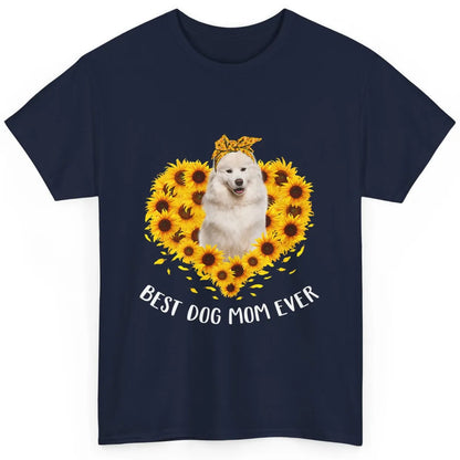 Retro Best Samoyed Dog Mom Ever Mother Puppy Sunflower Heart Classic Unisex T-Shirt