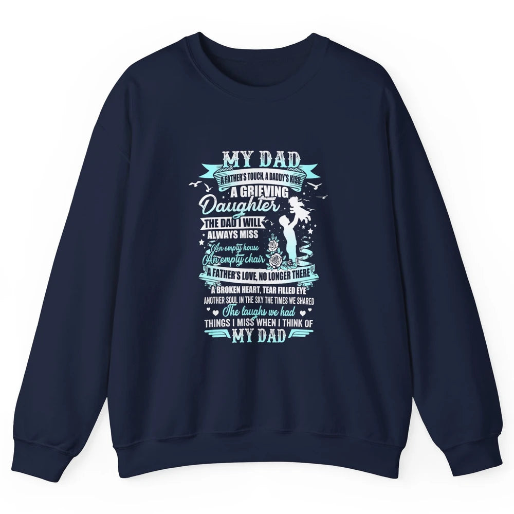 My Dad In Memories Poem Dad In Heaven Angel Wings Guardian Unisex Crewneck Sweatshirt