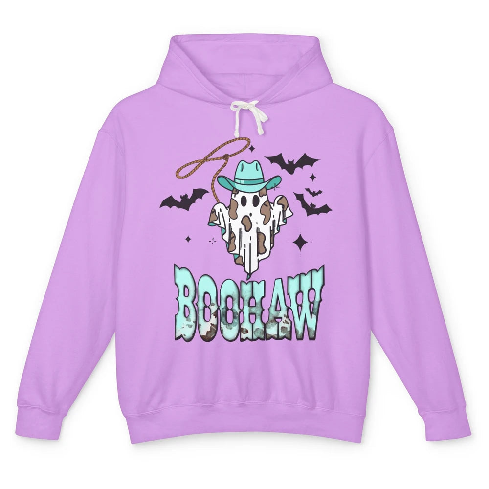 Retro Halloween Boohaw Cowboy Ghost Spooky Western Halloween Unisex Lightweight Hoodie