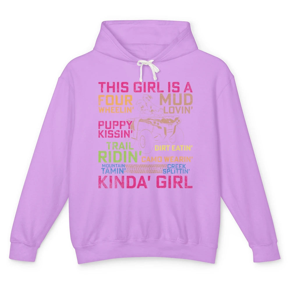 Retro Mud Quad Princess UTV ATV Rider 4 Wheel SXS Offroad Unisex Lightweight Hoodie