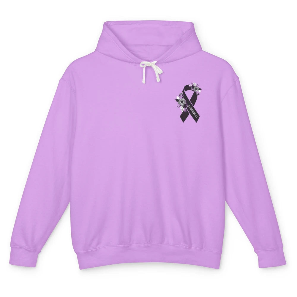 Narcolepsy Awareness Floral Black Ribbon Narcolepsy Support Unisex Lightweight Hoodie