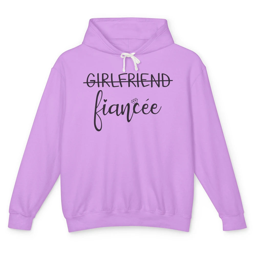Promoted From Girlfriend To Fiancee Future Mrs Engagement Unisex Lightweight Hoodie