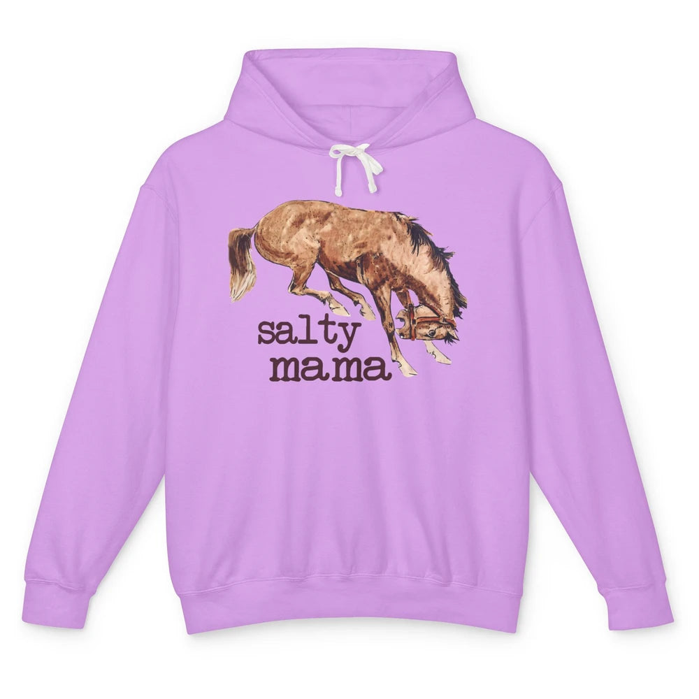 Retro Cowgirl Salty Mama Horse Lovers Western Country Cowboy Unisex Lightweight Hoodie