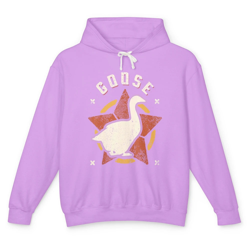 Funny Goose Vintage Retro Classic Wild Animal Sarcastic Meme Unisex Lightweight Hoodie
