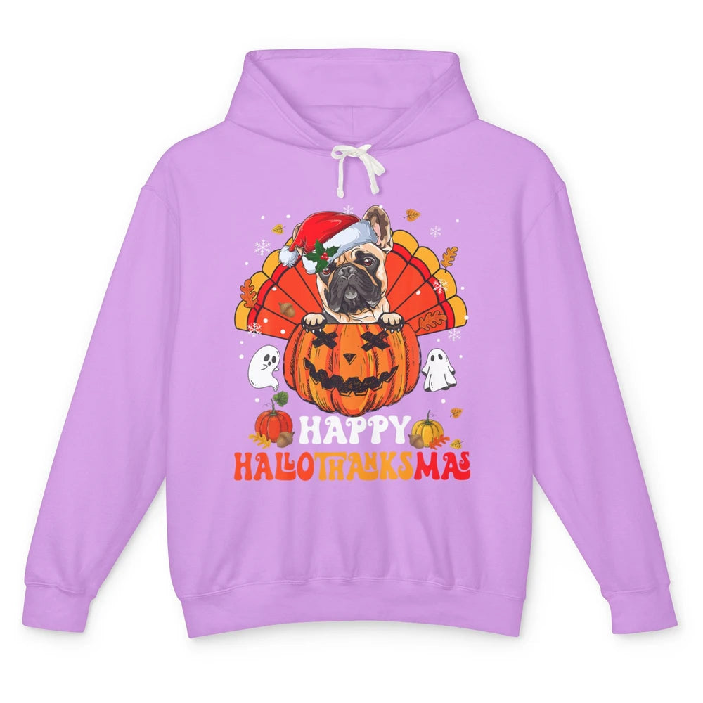 Mummy French Bulldog Dog Witch Happy Halloween Spooky Season Unisex Lightweight Hoodie