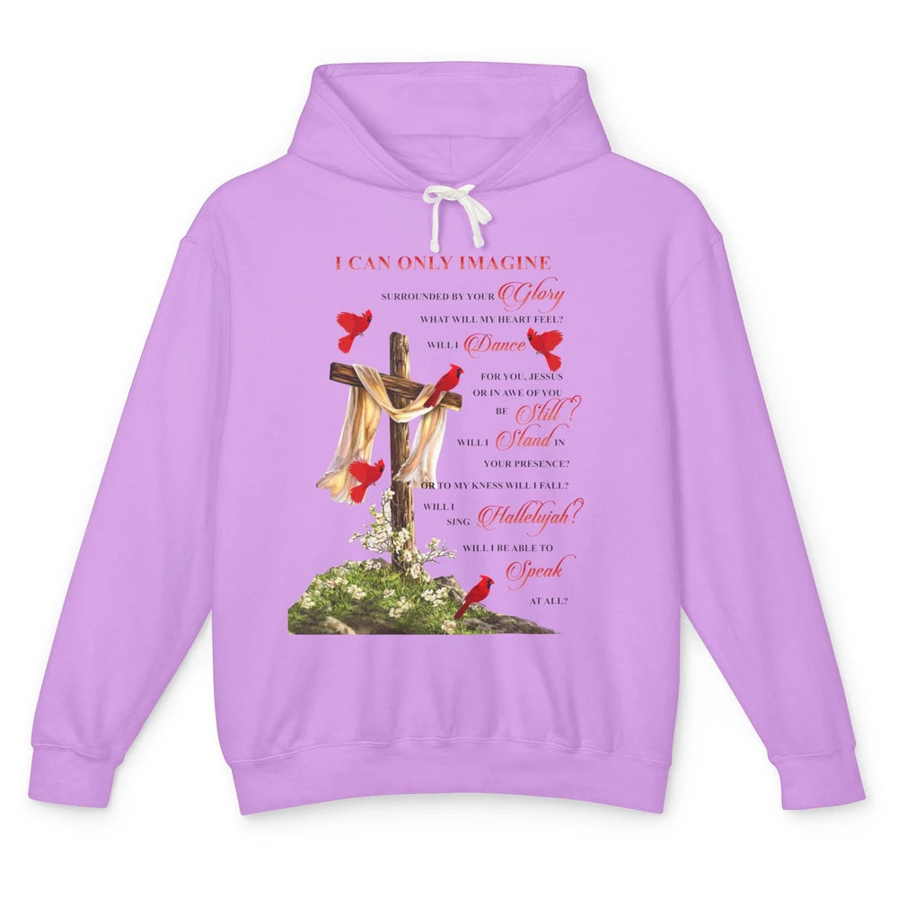 Jesus Cross Cardinals I Can Imagine Christian Religious Unisex Lightweight Hoodie