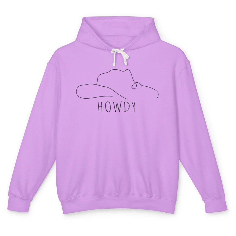 Retro Cowboy Hat Howdy Western Country Texas Cowgirls Gift Unisex Lightweight Hoodie