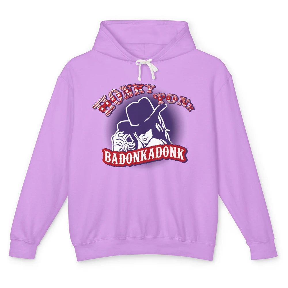 Retro Cowgirl Honky Tonk Badonkadonk Western Country Unisex Lightweight Hoodie