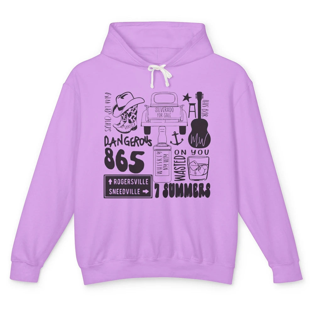 Retro Cowboy Boot Hat Sand In My Boots Western Country Music Unisex Lightweight Hoodie