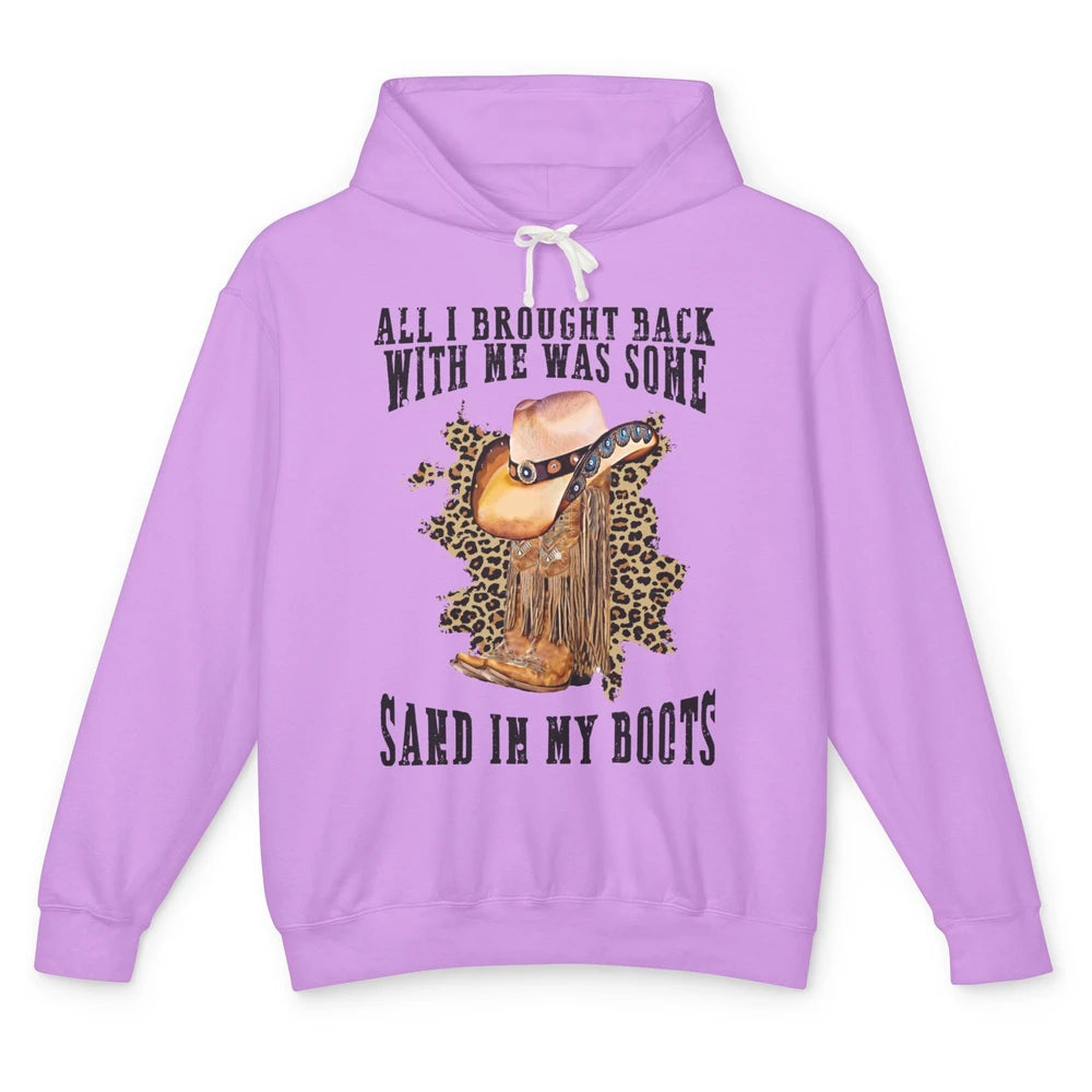 Retro Leopard Sand In My Boot Western Country Cowgirl Cowboy Unisex Lightweight Hoodie