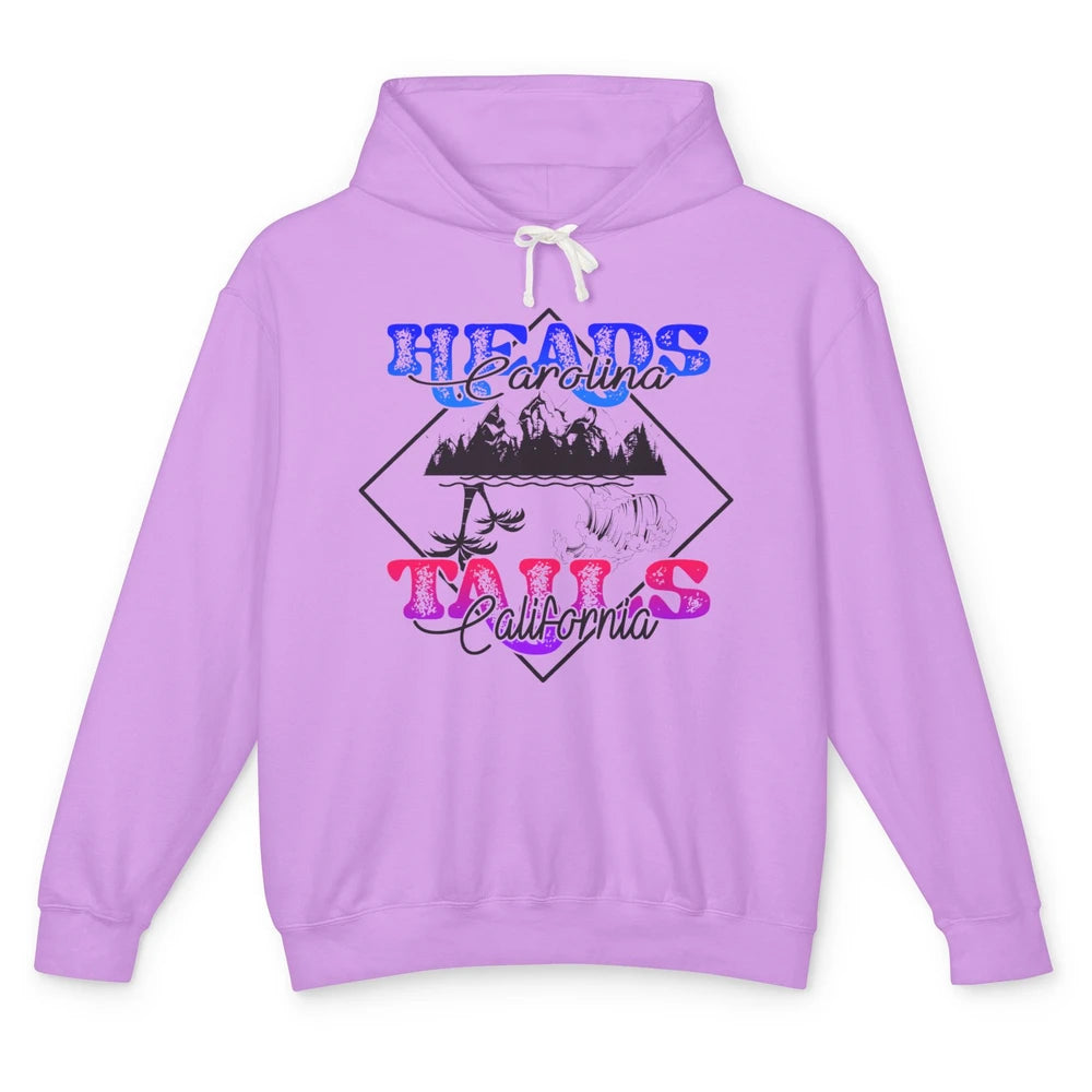 Retro Heads Carolina Tails California Western Summer Beach Unisex Lightweight Hoodie