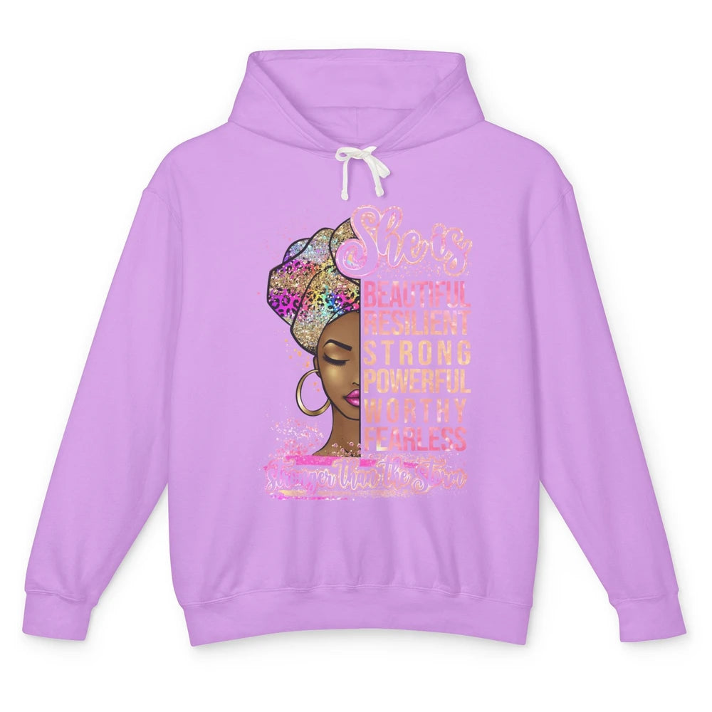 Afro Woman Strong Than Storm Melanin African American Woman Unisex Lightweight Hoodie