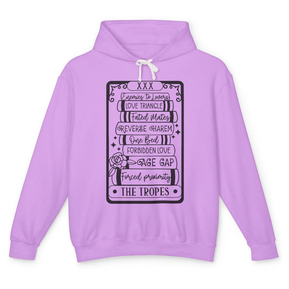Retro Book Tropes The Tropes Tarot Card Halloween Readers Unisex Lightweight Hoodie
