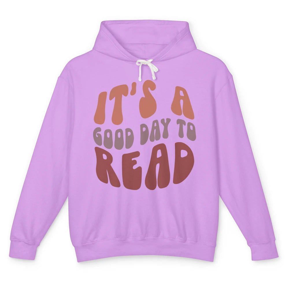 Retro It's A Good Day To Read Books Nerd Librarian Reading Unisex Lightweight Hoodie