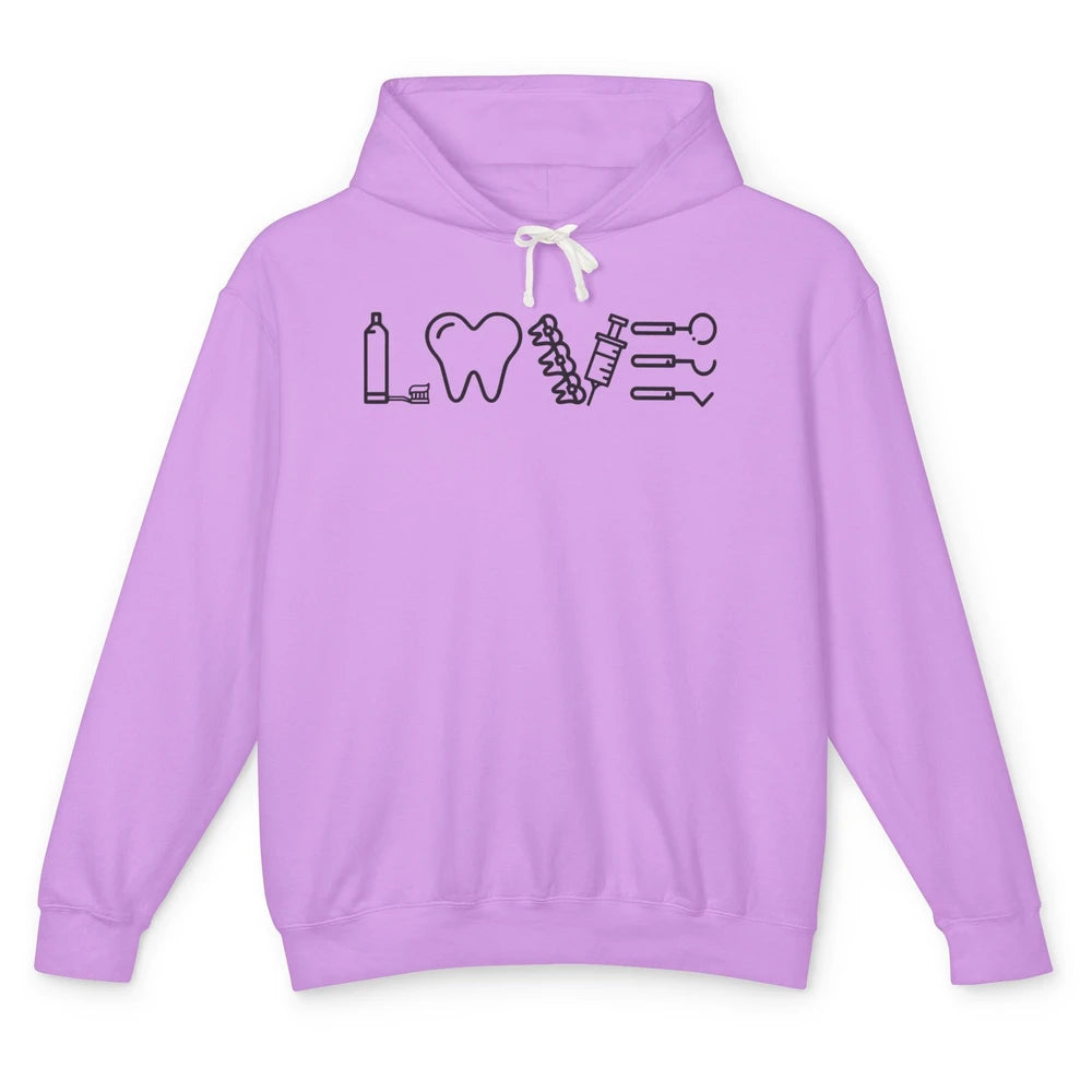 Retro Dental Hygienist Life Love Dental Tools Dentist Life Unisex Lightweight Hoodie