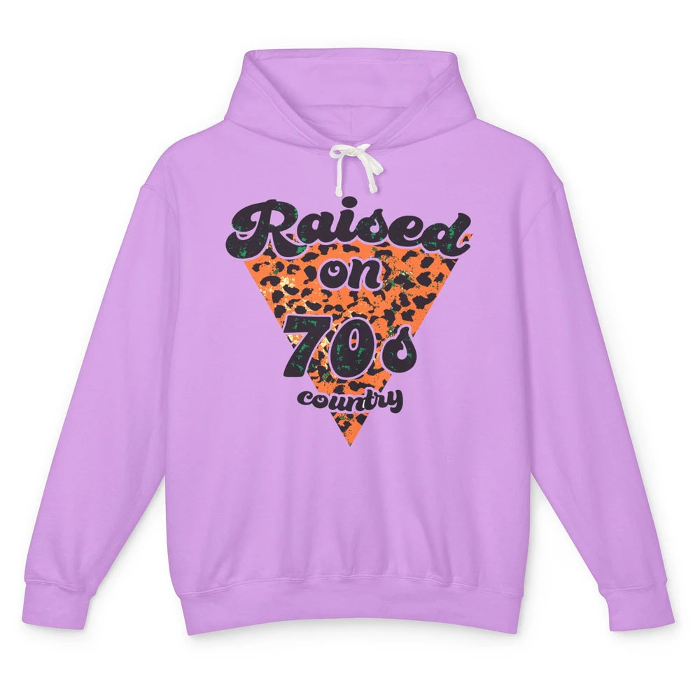 Retro Leopard Raised On 70s Country Western Cowboy Cowgirl Unisex Lightweight Hoodie