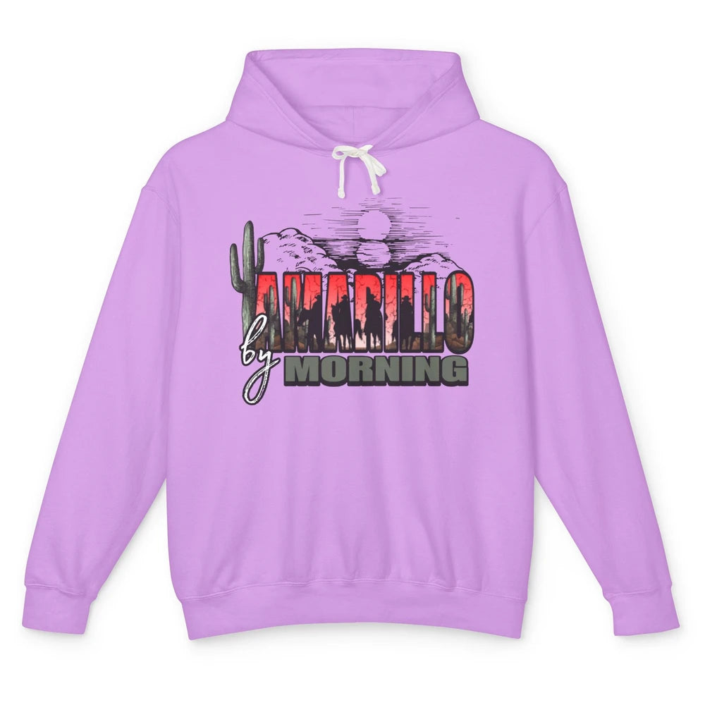 Retro Desert Sunset Amarillo By Morning Western Cowboy Unisex Lightweight Hoodie