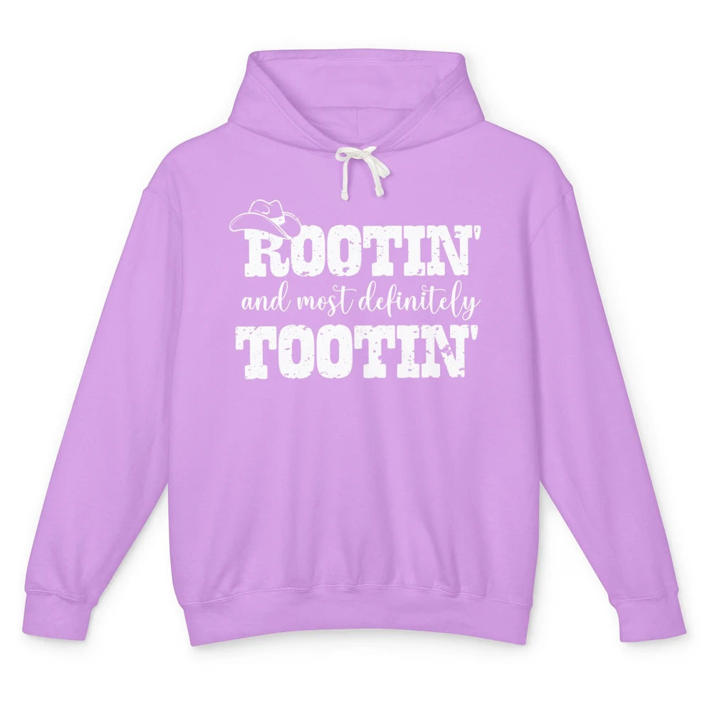 Funny Cowboy Baby Rooting Tooting New Dad And Baby Matching Unisex Lightweight Hoodie