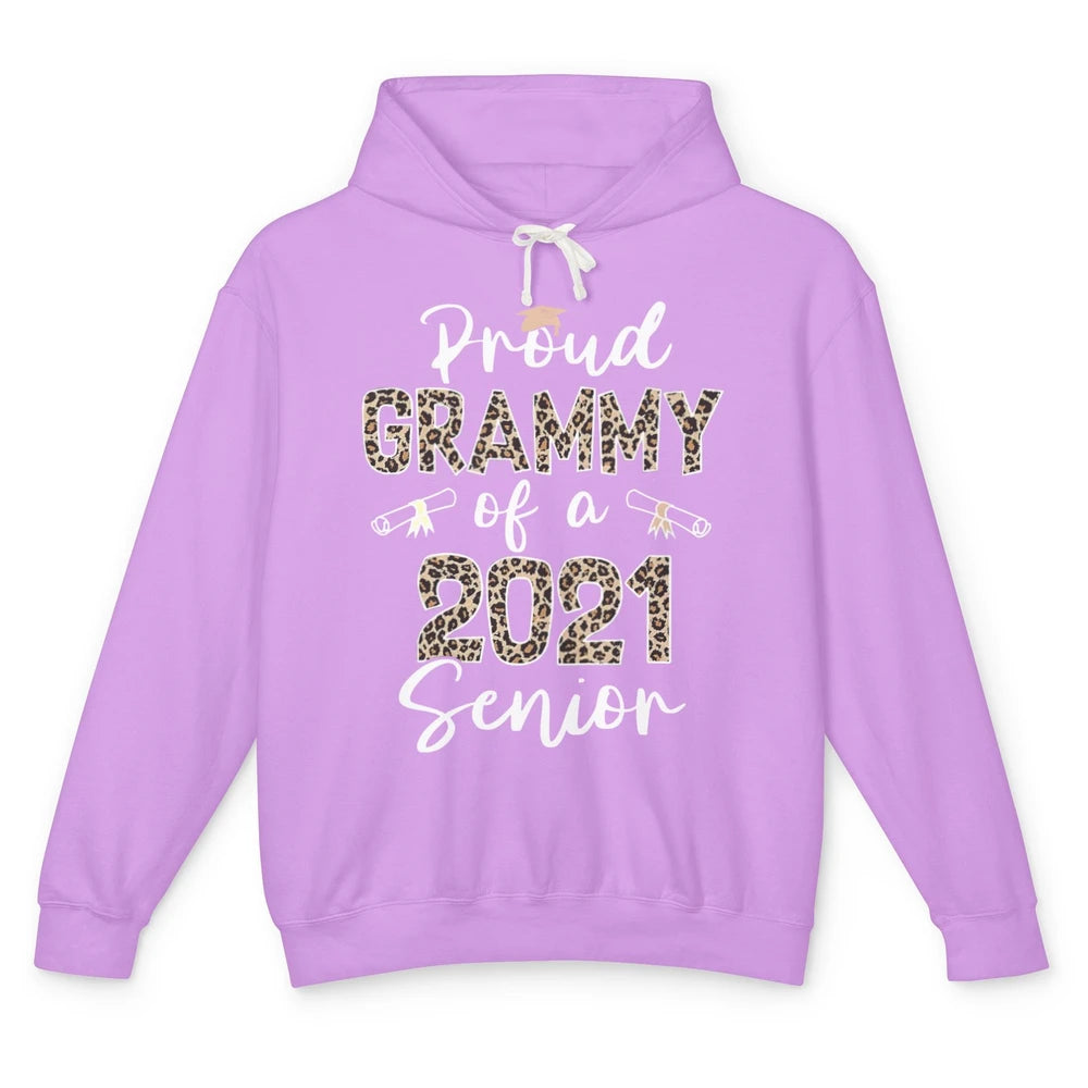 Proud Grammy Of A 2021 Senior Senior 2021 Grad Party Leopard Unisex Lightweight Hoodie