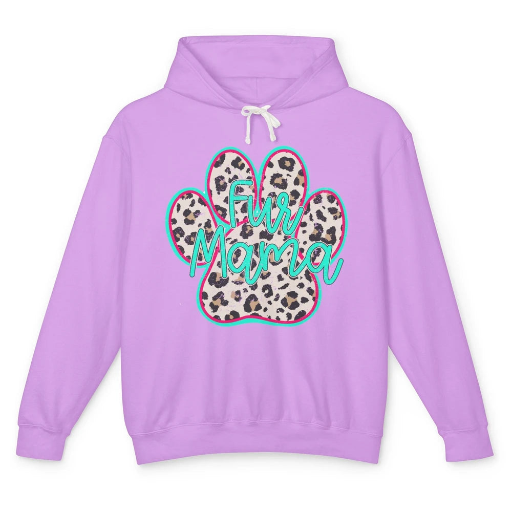 Retro Leopard Fur Mama Dog Paws Dog Mama Western Dog Mama Unisex Lightweight Hoodie