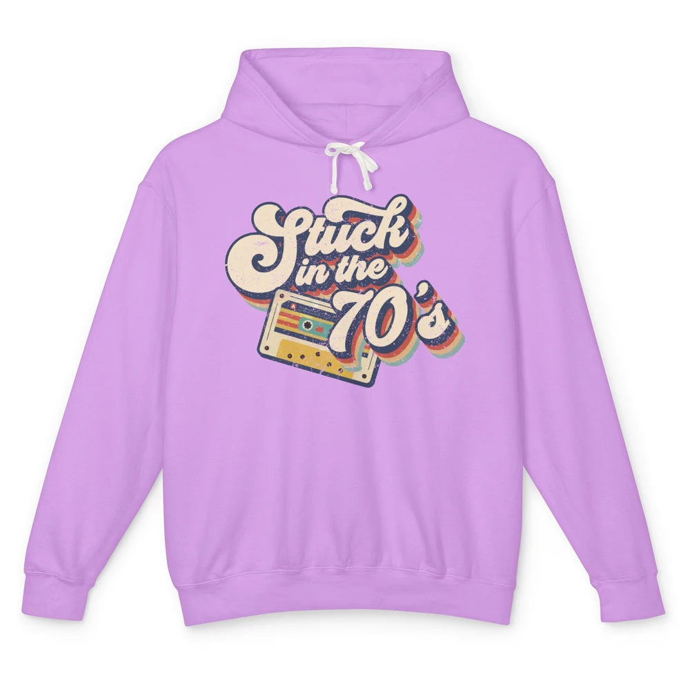 Retro Made In The 70s Stuck In The 70's 1970s Birthday Day Unisex Lightweight Hoodie