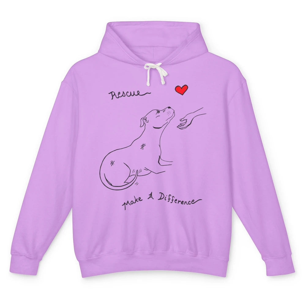 Pitbull Dog Rescue Adopt Dont Shop Foster Animal Pet Rescuer Unisex Lightweight Hoodie