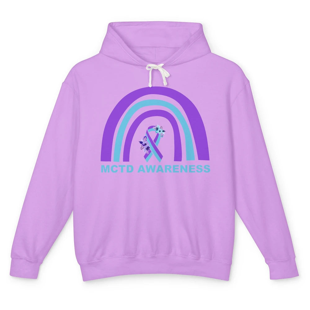 Mixed Connective Tissue Disease Awareness MCTD Floral Ribbon Unisex Lightweight Hoodie