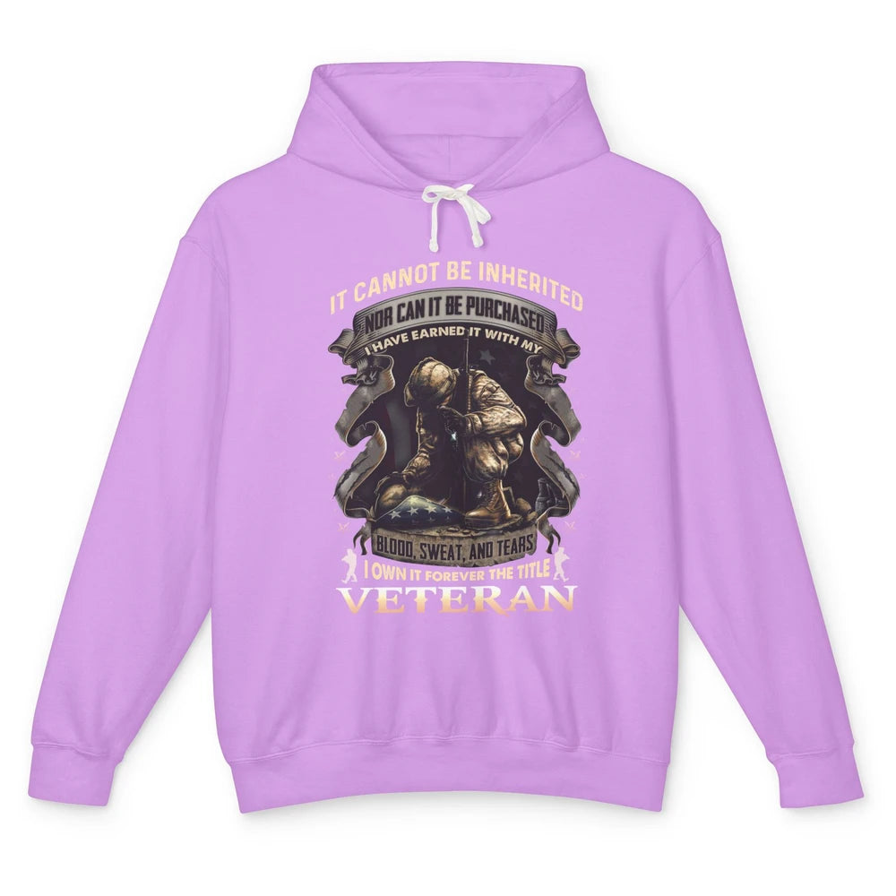 Proud American Veteran It Can't Be Heritated US Soldier Gift Unisex Lightweight Hoodie