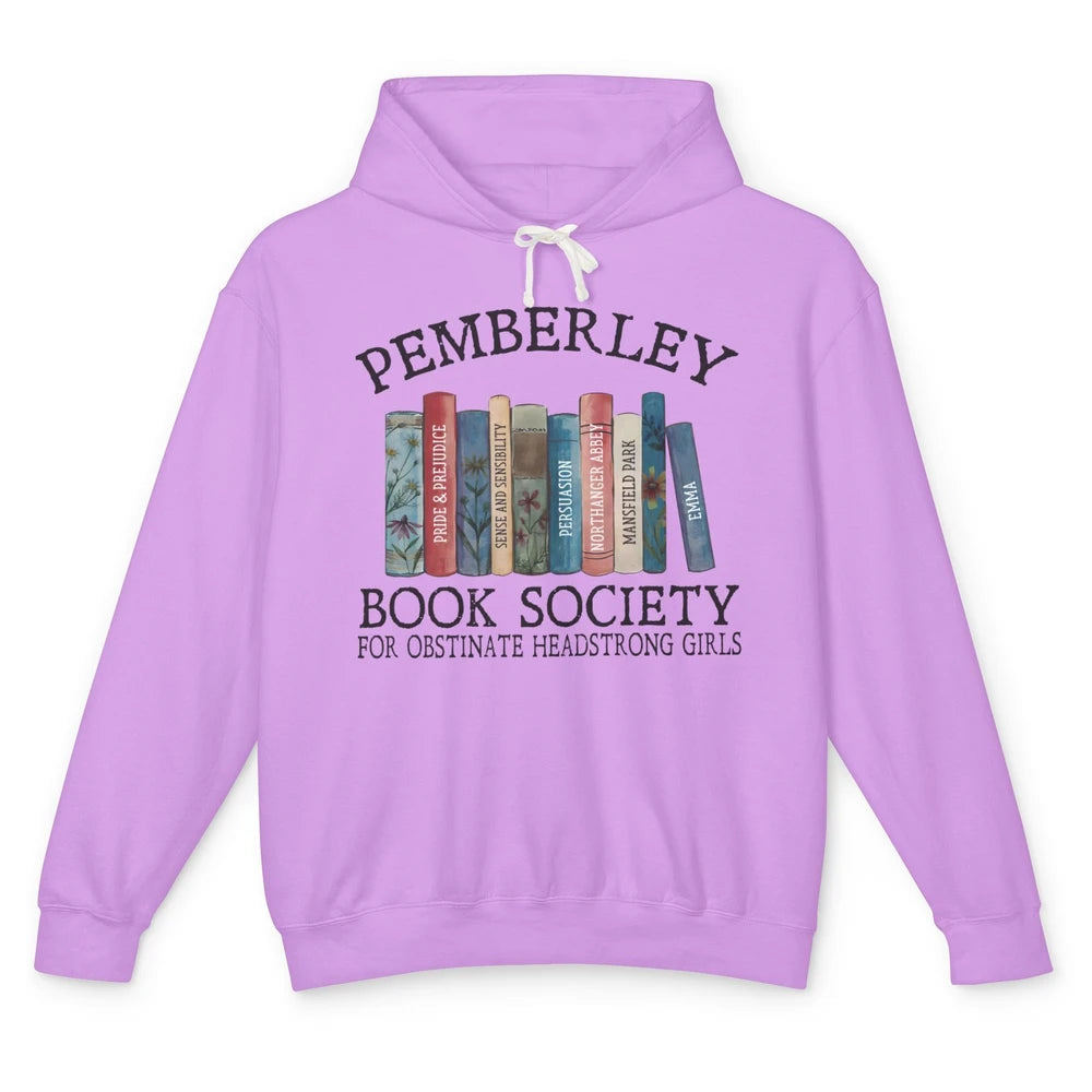 Retro Pemberley Book Society Book Reading Lovers Librarian Unisex Lightweight Hoodie