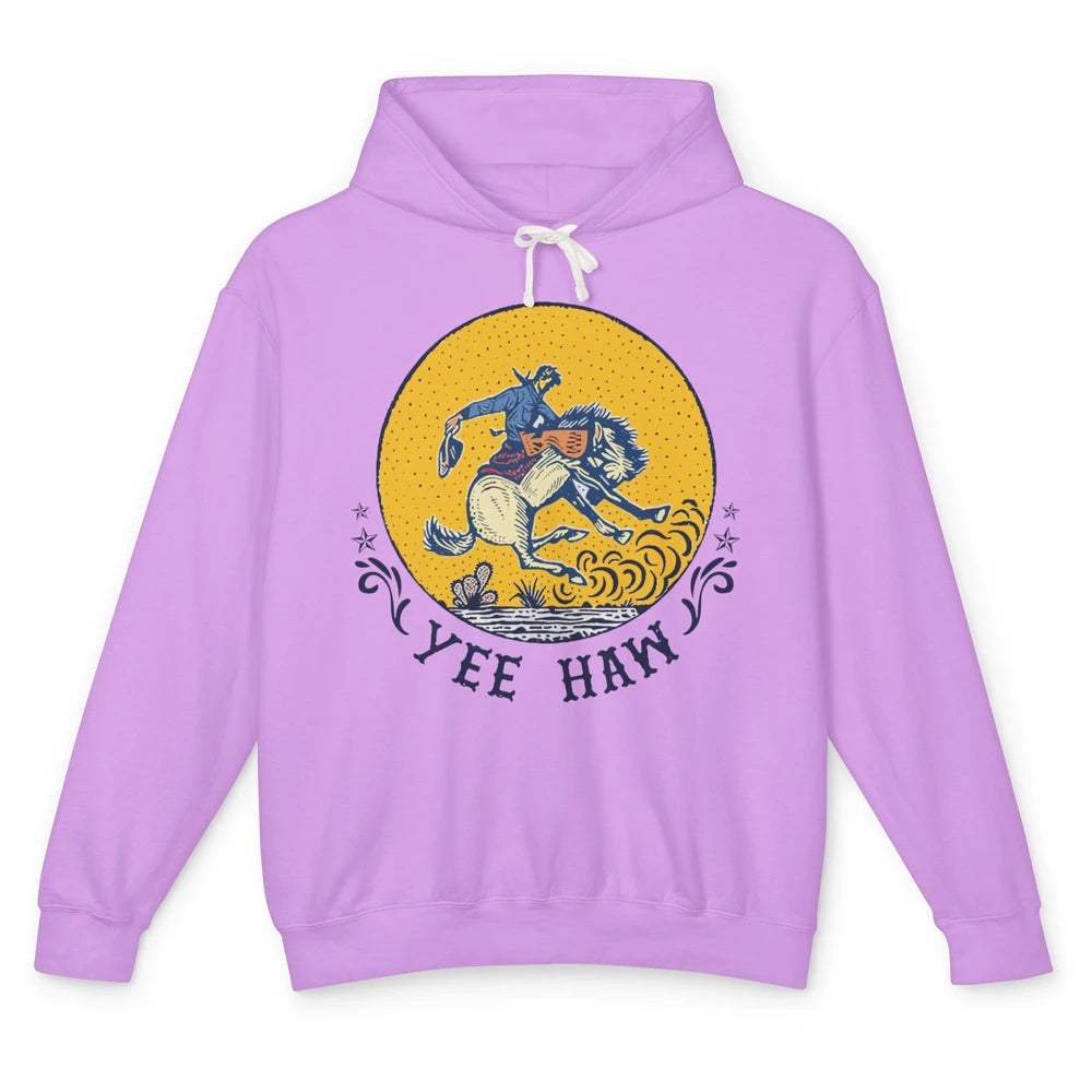 Retro Cowboy Yeehaw Western Country Cowgirls Horse Lovers Unisex Lightweight Hoodie