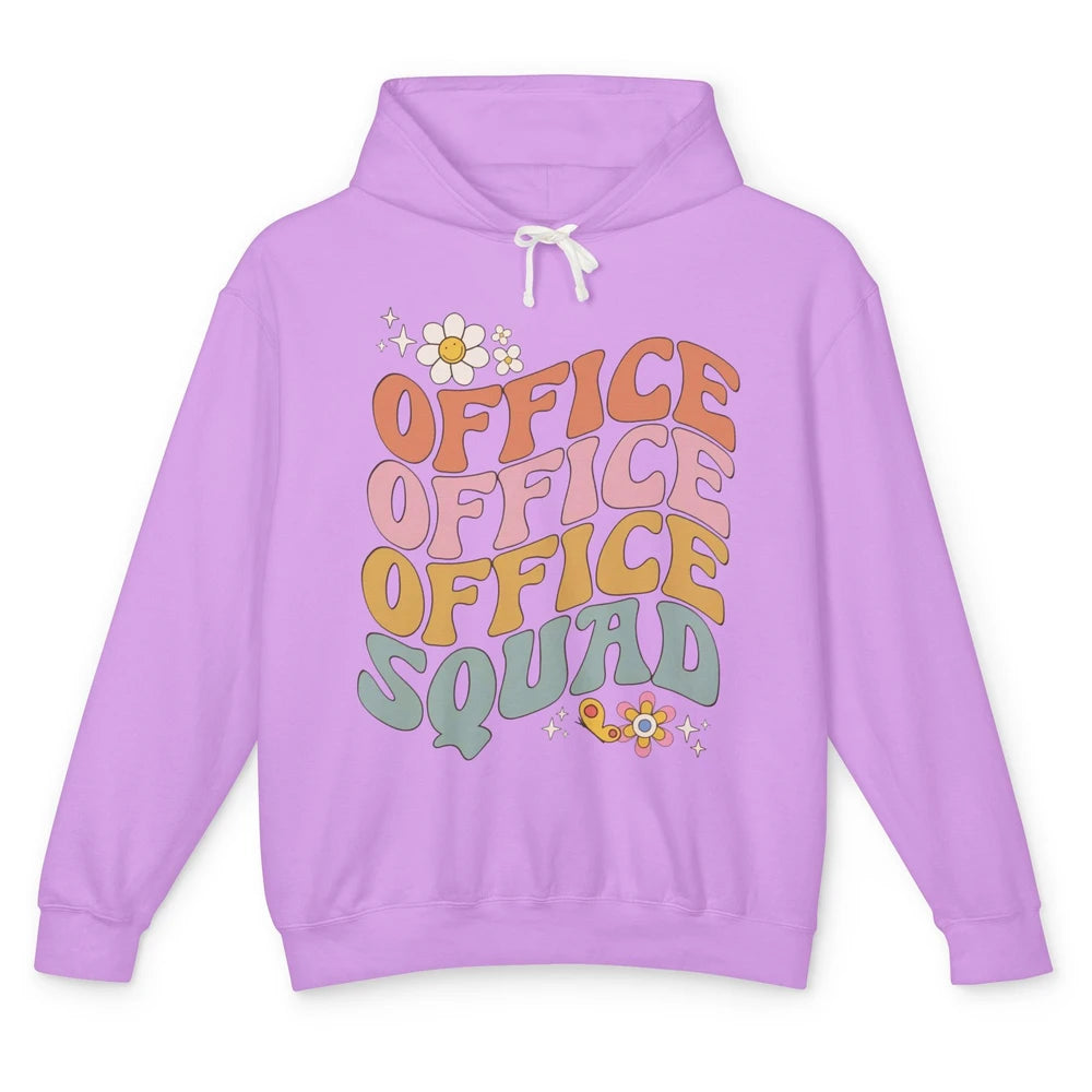 Retro Office Squad Hippie Groovy Office Staff Positive Mind Unisex Lightweight Hoodie