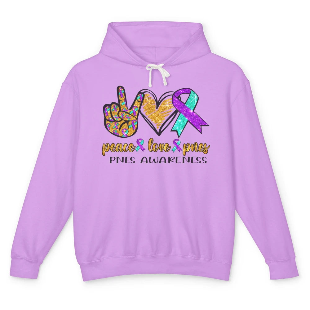 Psychogenic Non-epileptic Seizures Peace Love PNES Ribbon Unisex Lightweight Hoodie