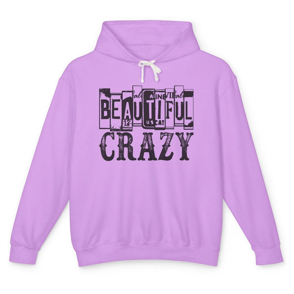 Retro Beautiful Crazy Western Cowgirl Country Music Lovers Unisex Lightweight Hoodie