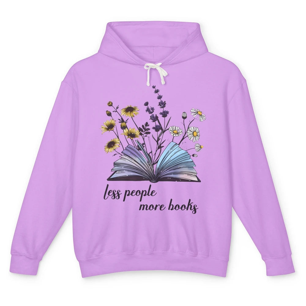 Aesthetic Less People More Books Literature Gothic Reader Unisex Lightweight Hoodie