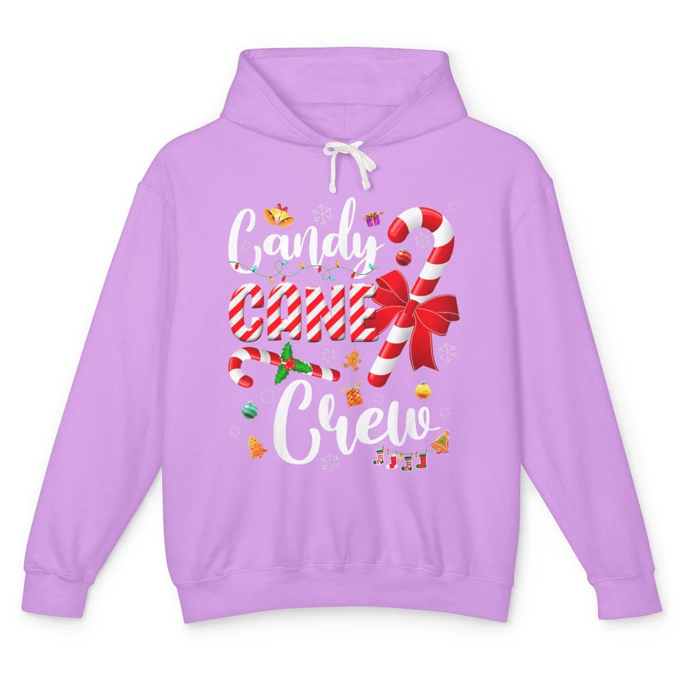 Merry Christmas Sweet Candy Cane Crew Xmas Tree Lights Santa Unisex Lightweight Hoodie