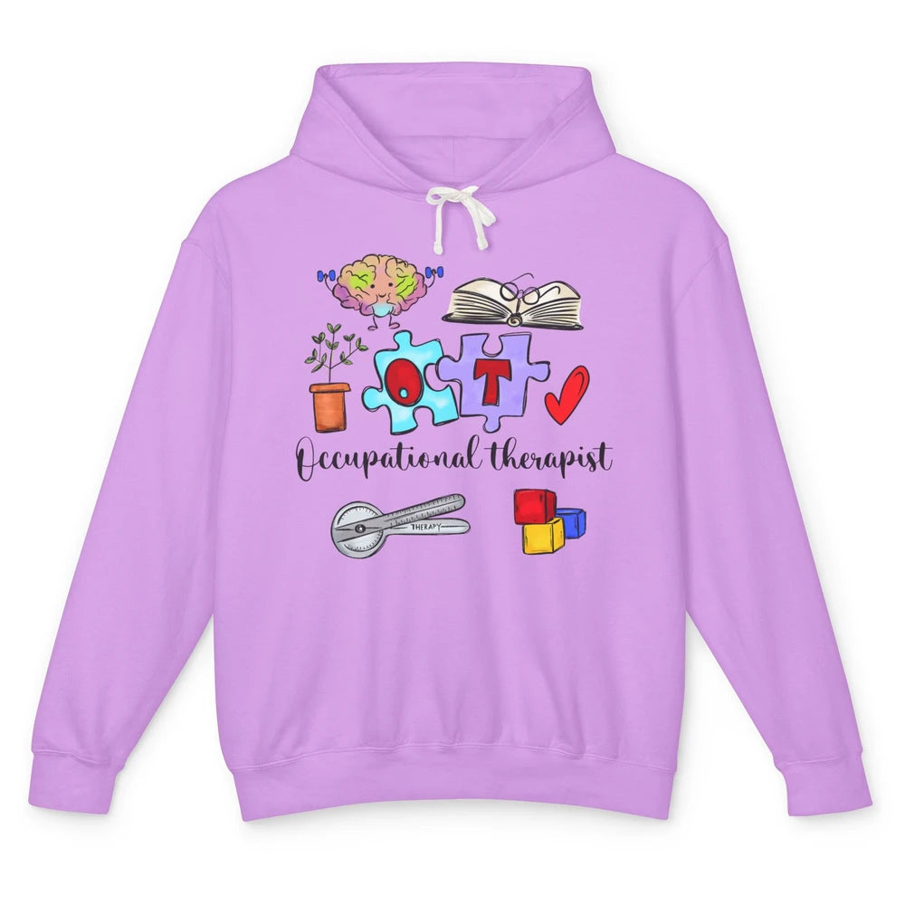 Occupational Therapist Symbols Hand Drawn OT Appreciation Unisex Lightweight Hoodie
