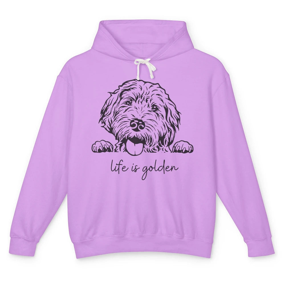 Life is Golden Dog Mom Goldendoodle Mama Mother's Day Gift Unisex Lightweight Hoodie