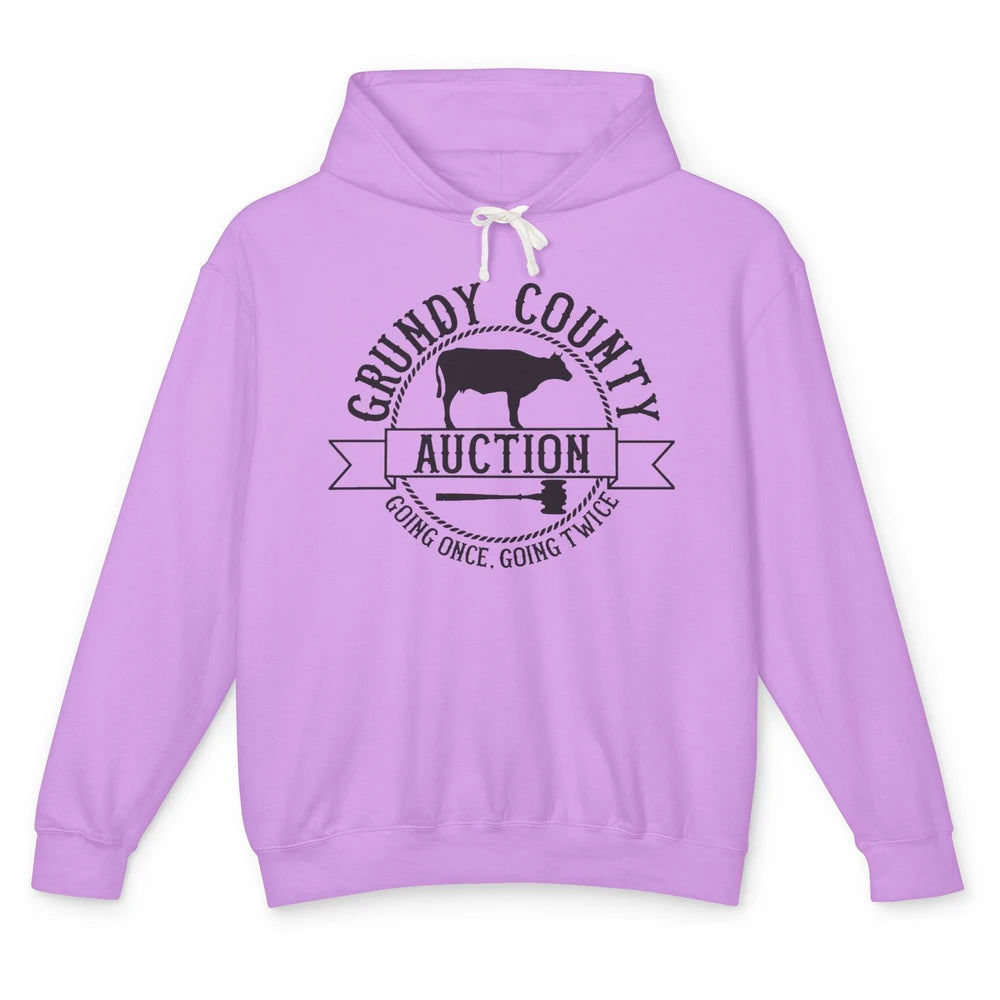 Retro Cow Cattle Grundy County Auction Western Country Farm Unisex Lightweight Hoodie