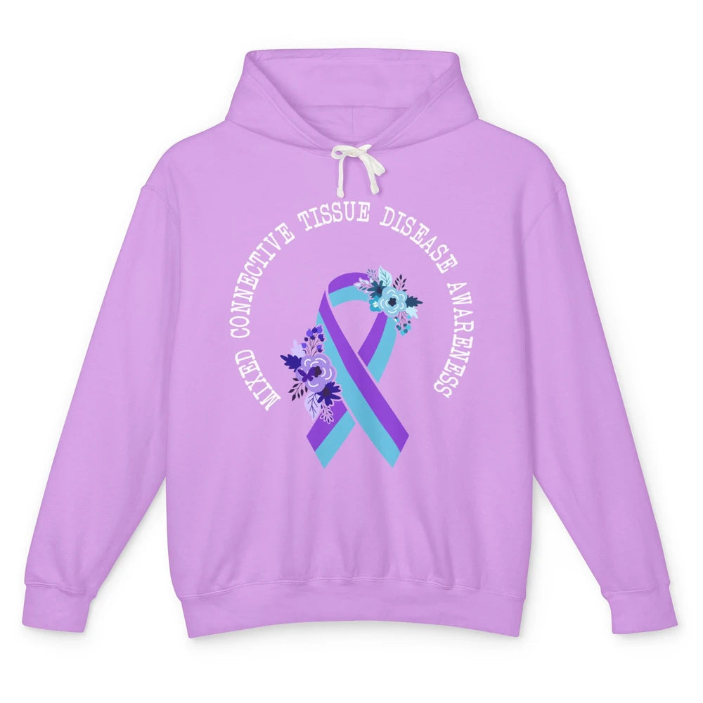 Mixed Connective Tissue Disease Awareness MCTD Floral Ribbon Unisex Lightweight Hoodie